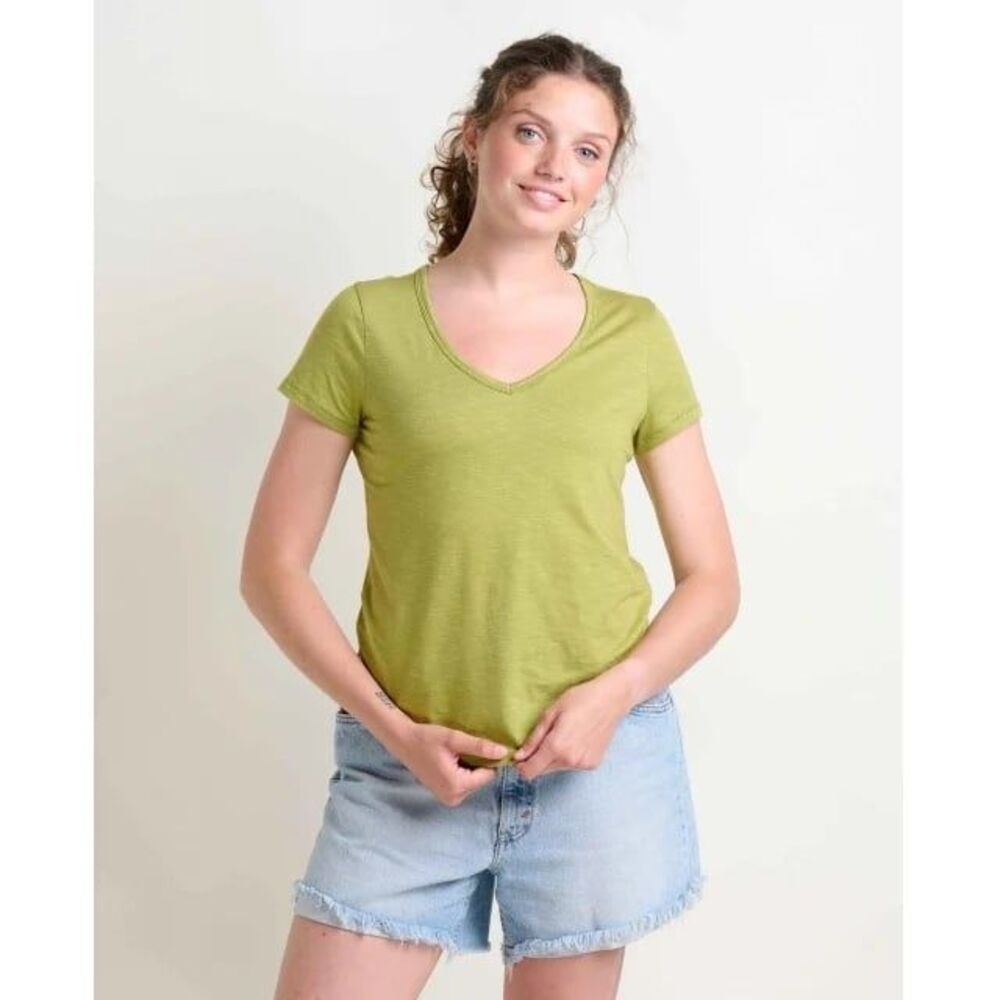 Toad & Co Women’s Marley Short Sleeve T-Shirt - Green Olive XL Organic Cotton
